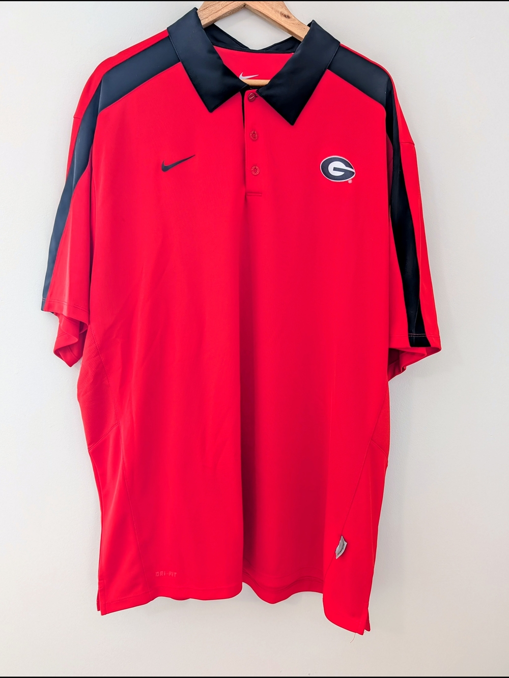 Nike Georgia Bulldogs Dri-FIT Polo Shirt Red Black NCAA Men’s 3XL